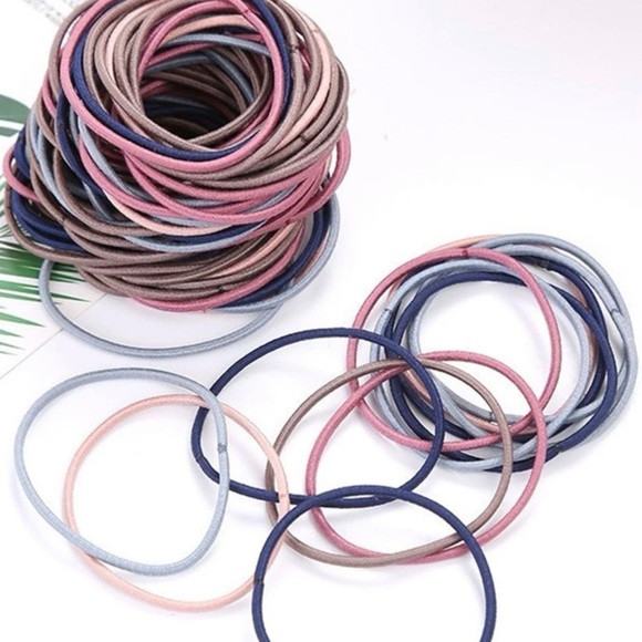 100pcs Elastic Rubber Girl Hair Ties Band Rope Ponytail Holder Fashion Scrunchie - Picture 4 of 5